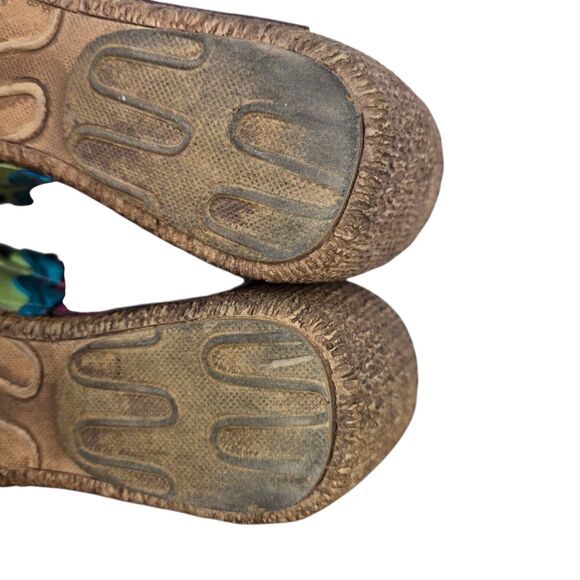 Karyoka Multicolor Cutout Wavy Colorblock Slingback Wedge Sandals 38 US 7.5 - 8 - Picture 14 of 14